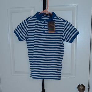 Two for $5! Blue and White Striped Kids Polo Shirt